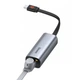 HUB переходник адаптер Baseus Gigabit LAN Adapter CAHUB-AF0G USB / Type-C / RJ45, Dark Gray - изображение 3