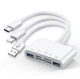 OTG адаптер переходник картридер Lightning / 2USB / SD / TF to USB / Lightning / Type-C, White - изображение 1