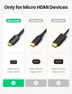 Кабель UGREEN HD127 Micro-HDMI to HDMI 4K@60Hz 2m Black (30103) - изображение 6