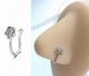 Серьга обманка в нос роза пирсинг серебряного цвета - изображение 2