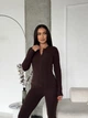 Жіночий однотонний термо-костюм (облягаюча кофта+лосини) Uaclothes 46-48 Коричневий (like35339-157611350) - изображение 4