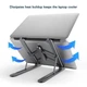 Регулируемая подставка для ноутбука Laptop Stand, пластик, 6 уровней высоты, черная, 10–17.3" - изображение 4