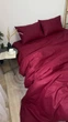 Постельное бельё с резинкой однотонное Вишня стиглая семейный размер 145х215см х2шт, бязь, наволочки 70х70, хлопок - изображение 1