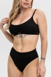 Хлопковый комплект нижнего белья Basic Fit топ-бра и трусики-слипы Черный XL - изображение 2