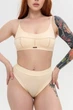 Хлопковый комплект нижнего белья Basic Fit топ-бра и трусики-слипы Бежевый XL - изображение 3