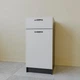Тумба кухонная с ящиком 400х824х470 мм МДФ без столешницы (К-54) Чорний/Білий - изображение 1