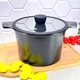 Кастрюля алюминиевая с антипригарным покрытием 5.8 л черная RG-2108-24/2BL Ringel Zitrone Black - изображение 6