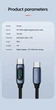 Кабель 2м Toocki Type-C-Type-C PD 100W (20V/5A) QC4.0 LED дисплей швидка зарядка для ноутбуків смартфонів планшетів - зображення 4