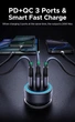 Автомобильное зарядное устройство UGREEN EC307 2xUSB-C/USB QC3.0/PD3.0 30W Grey (45843) - изображение 3