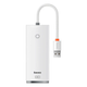 USB-хаб Baseus Lite Series 4-Port USB-A HUB Adapter (USB-A to USB 3.0*4) 25cm White (WKQX030002) - изображение 1