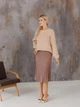Юбка миди осенняя женская ARTKNIT Плиссе S Тауп (2251940730016) - изображение 6