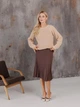 Юбка миди осенняя женская ARTKNIT Плиссе XL Шоколад (2251940731013) - изображение 10
