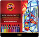 Художні олівці Koh-i-Noor Polycolor 24 кольору металева упаковка 3824 (8593539074816) - зображення 3