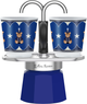 Kawiarka Bialetti Mini Express Joyful Christmas + 2 filiżanki 90 ml Niebieska (8006363094894) - obraz 1