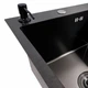 Кухонна мийка CM 78*50 L чорна PVD VALESO Handmade (круглий сифон 3,0/0,8) - изображение 4