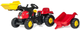 Traktor na pedałach Rolly Toys Kid z łyżka i przyczepa Czerwony (4006485023127) - obraz 1