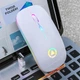 Беспроводная оптическая мышь Koanni Slim LED RGB 1600 DPI перезаряжаемая тихая бескликовая 2.4G белая - изображение 2