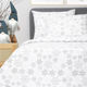 Комплект постільної білизни Homla Simply Scandy Lugn Підковдра 160 x 200 см см + 2 наволочки 70 x 80 см бавовняний в сніжинки Білий (5902869942000) - зображення 2