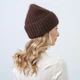 Шапка женская LuckyLOOK Бини MEGAIN 847-699 One Size Коричневый (2933534847699) - изображение 2