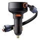 Автомобільний Зарядний Пристрій Baseus Enjoyment Pro Car Charger U+Retractable C & iP Cable 60W black - зображення 5