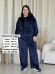 Брюки женские велюровые широкие Merlini Пецолла 600001262 2XL-3XL Синие (600001262_3) - изображение 4