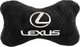 Подушка на подголовник автомобиля EVAtech с алькантарой 27 х 16 см Lexus черная с черной нитью большой двойной ромб (SPALHRBBV035) - изображение 1