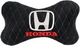 Подушка на подголовник автомобиля EVAtech из алькантары 27 х 16 см Honda черная с синей нитью малый ромб (SPALMRBLV060) - изображение 1