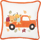 Poszewka Homla Bihar z haftowanym autem z dyniami Beżowa 45 x 45 cm (5906496704765) - obraz 1