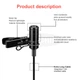 Внешний петличный микрофон для телефона, смартфона, камеры, ПК Premium Microphone Z12X - изображение 2