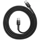 Дата USB-C кабель USB-C 1.0m 3A 60W Cafule Black Baseus (CATKLF-GG1) (261236) - зображення 2