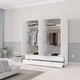 Шкаф для одежды распашной MEBLIBUD ШИК четырехдверный с 2-мя зеркалами с 4-мя выдвижными ящиками 183,1х50х198 Белый - изображение 5