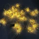 Гирлянда светодиодная белая, теплый белый в металлических шариках, провод прозрачный, 2м - изображение 3