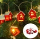 Гирлянда 3 метра 20 Led USB Домики Олень нить капля роса тёплый белый цвет светодиодная гирлянда с оленями для декора в комнату на окно на ёлку на стол подоконник гирлянду 2026 MA755 - изображение 5