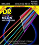 Струны для акустической гитары DR NMCA2-12 Hi-Def Neon Multi-Color K3 Coated 12/54 - 2 Pack - изображение 1