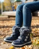 Зимние ботинки для девочки на овчине, зимние дутики для девочки, зимние ботинки на липучках Клиби Clibee Н232 темно-синие 26 (стелька 17,1см) - изображение 1