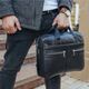 Чоловіча сумка для ноутбука та документів 39x28×8 портфель для офісної роботи чорний - зображення 9