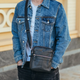 Барсетка-мессенджер мужская кожаная Tiding Bag BON6165 19х22х5 черная, через плечо (JDT-0849798) - изображение 9
