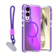 Чехол Omeve Chameleon для Samsung Galaxy S25 Edge с поддержкой MagSafe и шнурком purple - изображение 1