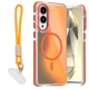 Чохол Omeve Chameleon для Samsung Galaxy S25 Edge з підтримкою MagSafe та шнурком orange - зображення 1