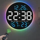 Часы Deepfox DS-6672 LED цифровые электронные настенные Будильник Дата Температура Влажность (диаметр 25,4см) синий - изображение 1