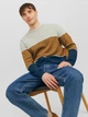 Джемпер JACK&JONES бежевий-темно-синій SYOOJ680 L - зображення 1