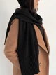 Вязаный женский шарф теплый ART KNIT черный, 42х190см 038225 - изображение 2