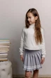Юбка плиссе детская ART KNIT серая с полоской, 140-146см 039763 - изображение 5