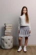 Юбка плиссе детская ART KNIT серая с полоской, 140-146см 039763 - изображение 9