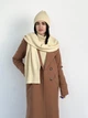 Вязаный женский шарф теплый ART KNIT сливочный, 42х190см 038228 - изображение 6