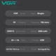 Машинка для стрижки VGR V-653 беспроводная с насадками для профессионального и домашнего использования - изображение 3