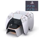 Двойная зарядная dock станция DOBE подставка для двух геймпадов DualSense консоли Sony PlayStation 5 (PS5 / PS5 Digital Edition) c LED подсветкой статуса зарядки контроллера, джойстика - изображение 1