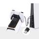 Двойная зарядная dock станция DOBE подставка для двух геймпадов DualSense консоли Sony PlayStation 5 (PS5 / PS5 Digital Edition) c LED подсветкой статуса зарядки контроллера, джойстика - изображение 4