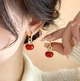 Серьги бижутерия стильные деликатные подвески Jeweston Темно-красные с золотистым - изображение 3