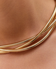Колье чокер тройное многослойное Fashion Jewerly переплетенные цепи масивное бижутерия золотистый цвет (SVS) - изображение 2